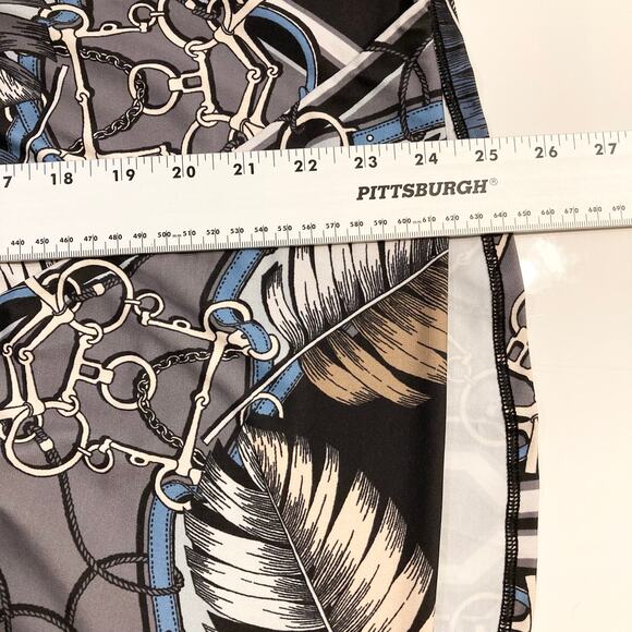 NWOT HALE BOB Blouse S Chains-Rope Leaf Faux Wrap Long Sleeve Lined Stretchy - Picture 10 of 11